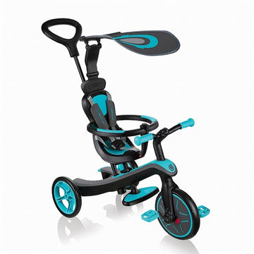 グロッバー エクスプローラー トライク 4in1 ティール GLOBBER 【三輪車 3輪車 キックバイク ベビーカー 押手棒 押し手 舵取り かじ取り サンシェード】【ラッピング不可商品】【送料無料 沖縄・一部地域を除く】